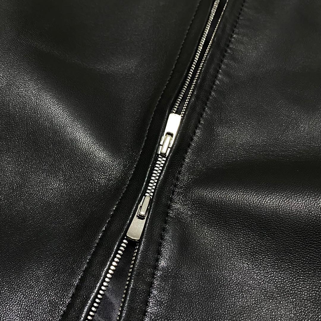 麻里 美品 ボールジィ ノーカラージャケット 羊革