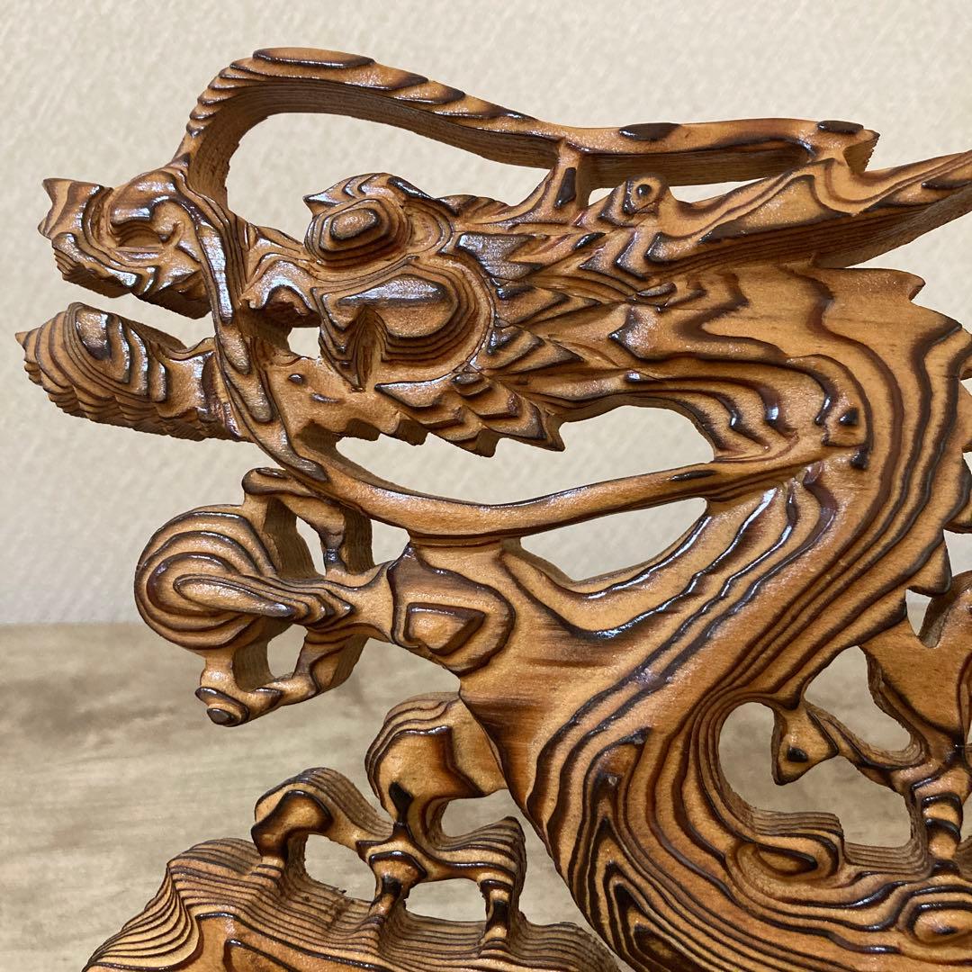 屋久杉　龍　彫刻　ビンテージ　木工　工芸品　開運　置物