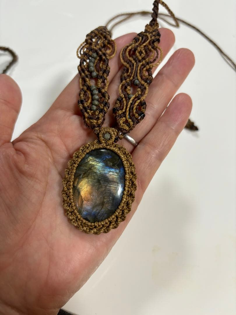 天然石 マクラメ編み ネックレス　3点まとめて