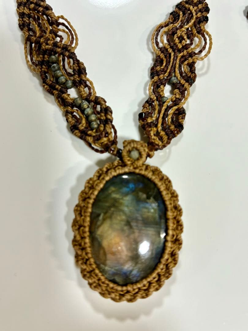 天然石 マクラメ編み ネックレス　3点まとめて