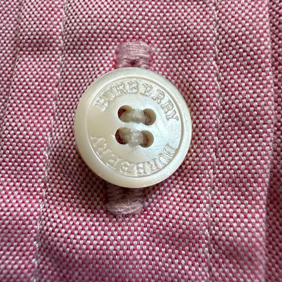 美品 BURBERRY バーバリー コットンシャツ ピンク ノバチェック 46
