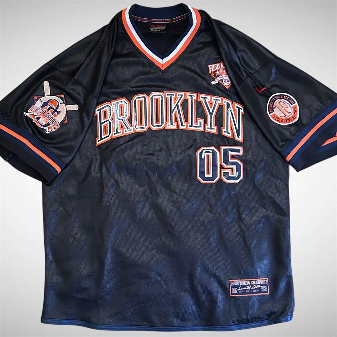 【入手困難】 FUBU BROOKLYN 05 両面刺繍ロゴ ゲームシャツ XL