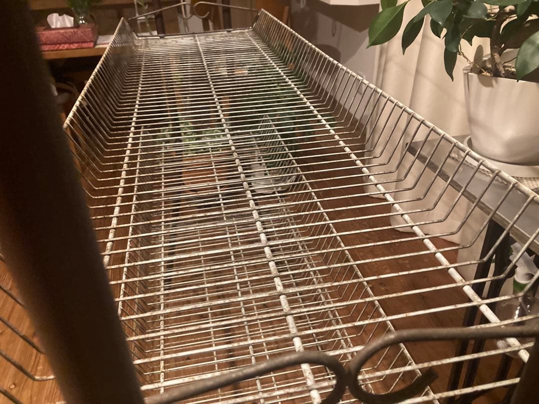 昭和レトロ　大型ワイヤーラック4段仕様　ジャンクガーデニング　シャビーラック13