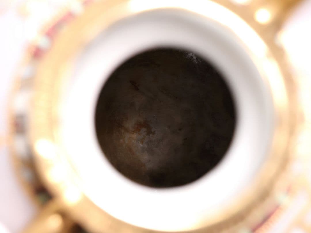 【CM318】オールドノリタケ パネル風景 耳付 花瓶 金彩 金盛 明治