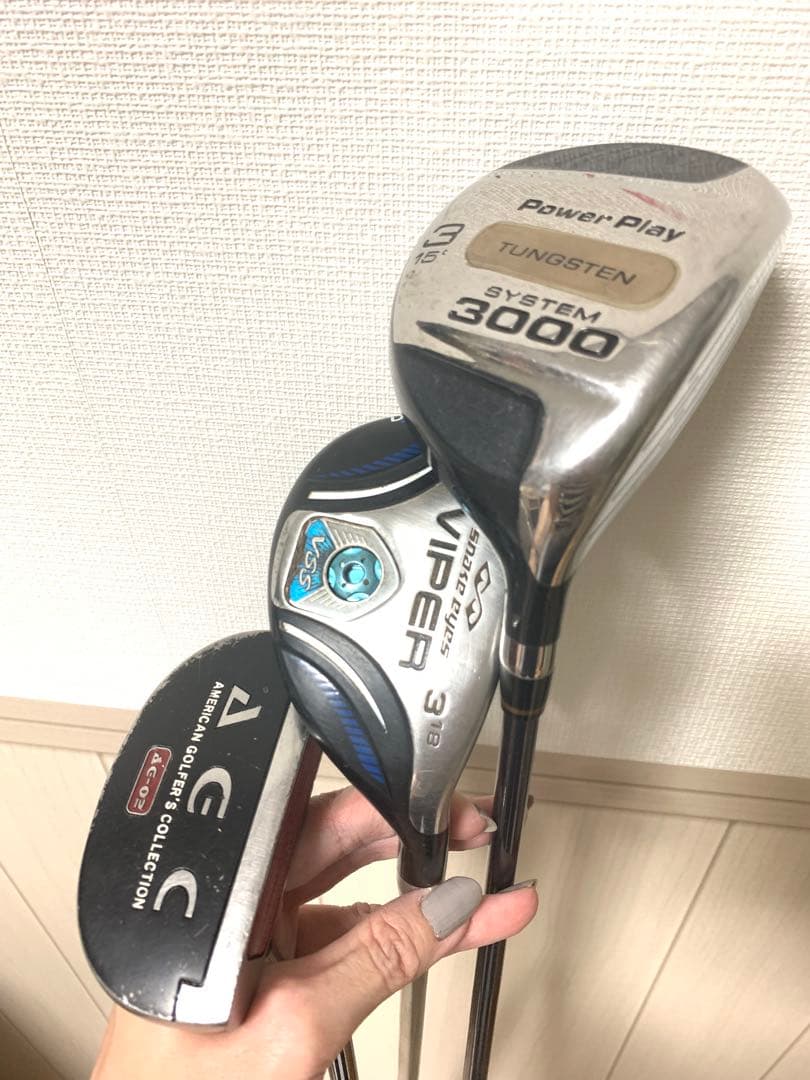 adidas キャディバッグ クラブセット 黒/赤 ストライプデザイン