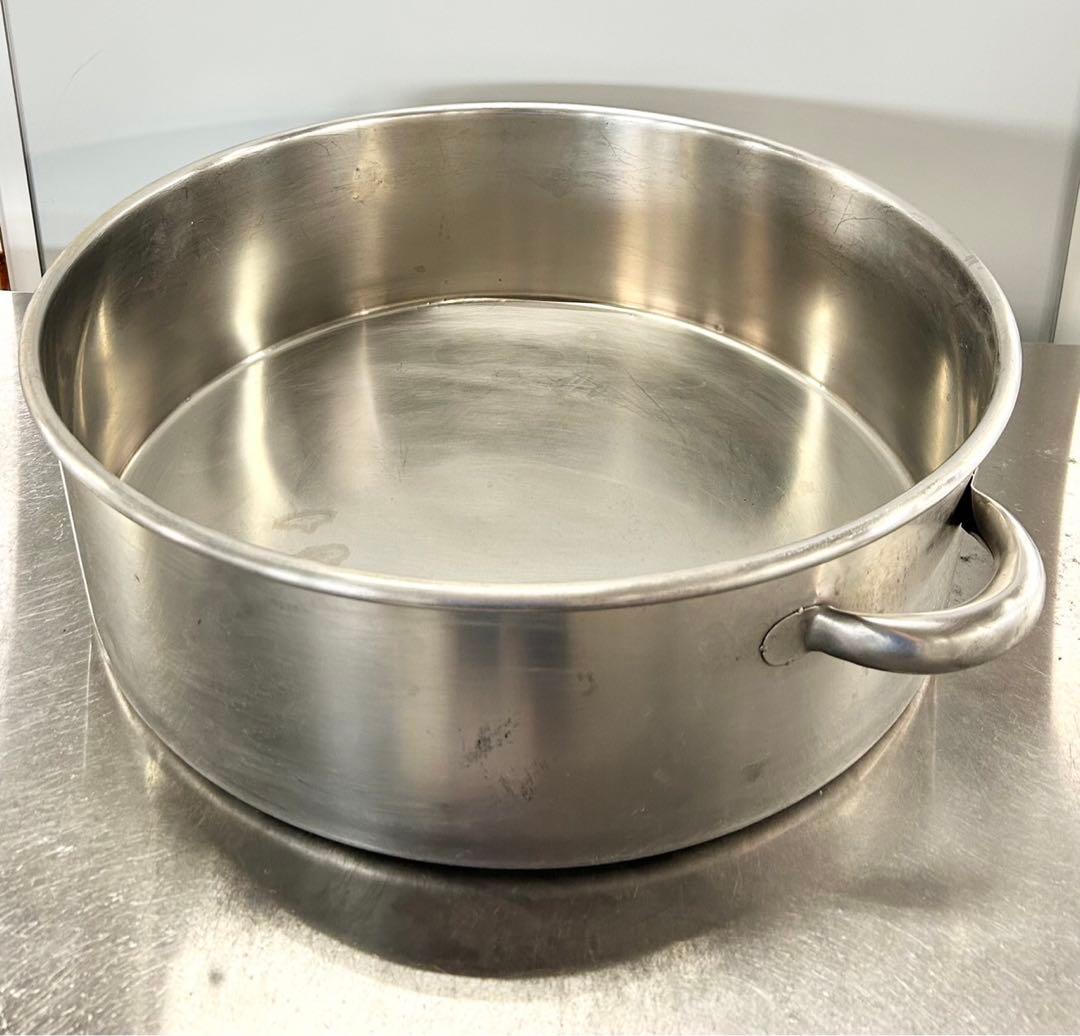 M015 円形鍋 2つのハンドル付 サイズ約直径500高さ163mm 約28L①