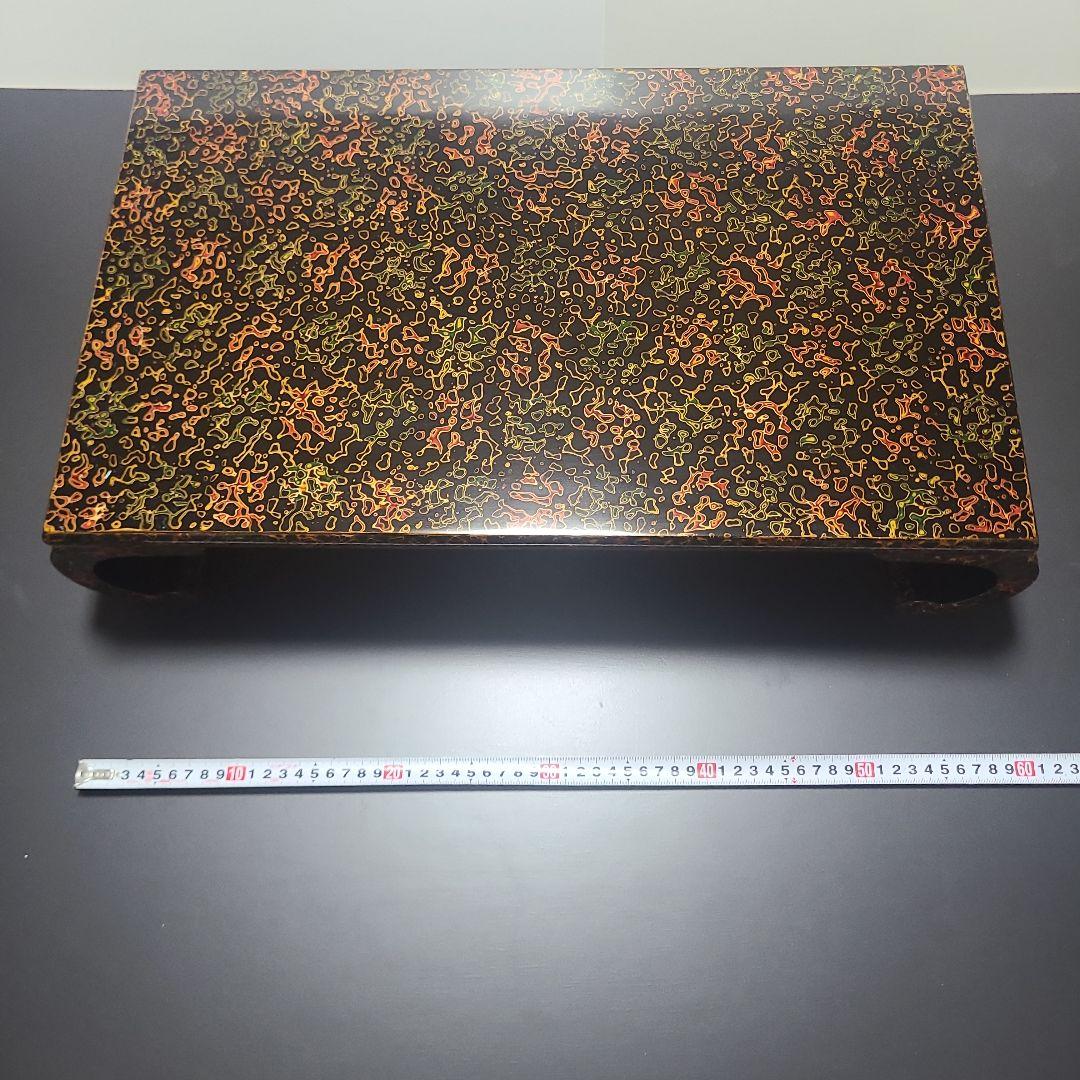 大型　大広間　横幅60cm　花台　盆栽台　漆塗り　津軽塗　唐塗　巻き足　小林漆器