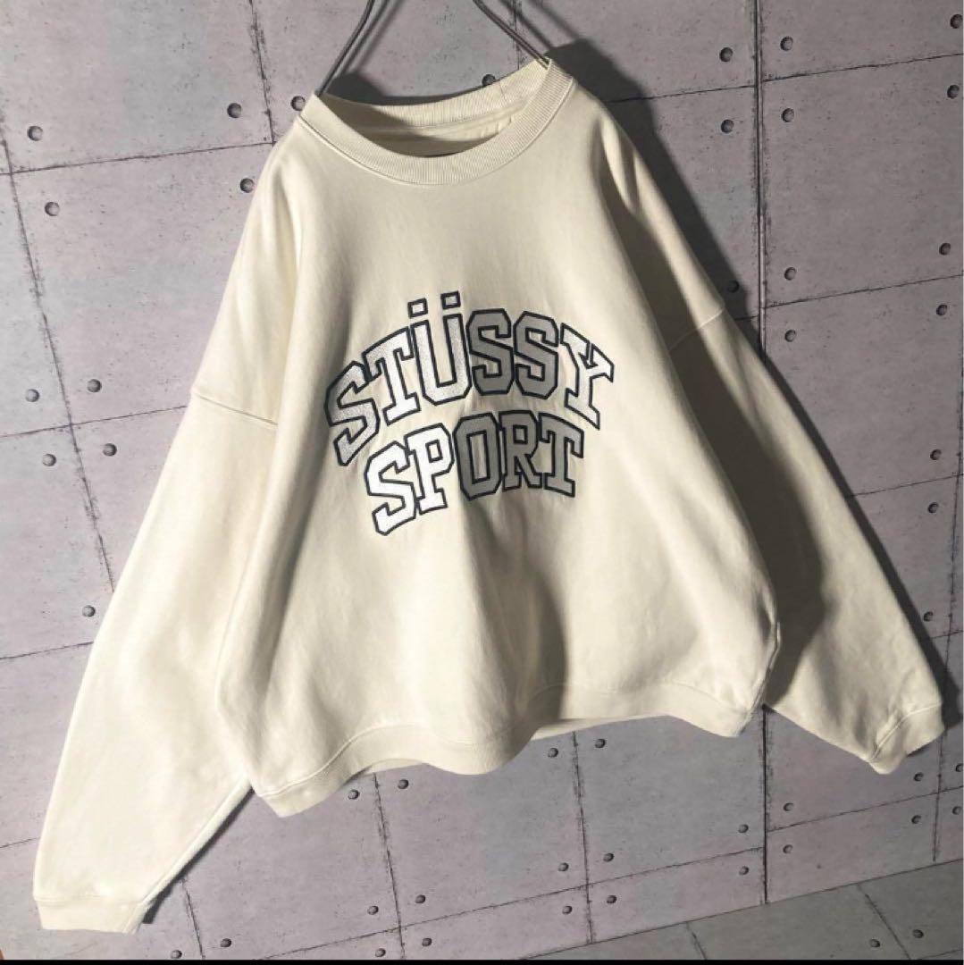 【即完売】ステューシーStussy SPORT☆刺繍アーチロゴトレーナー希少L