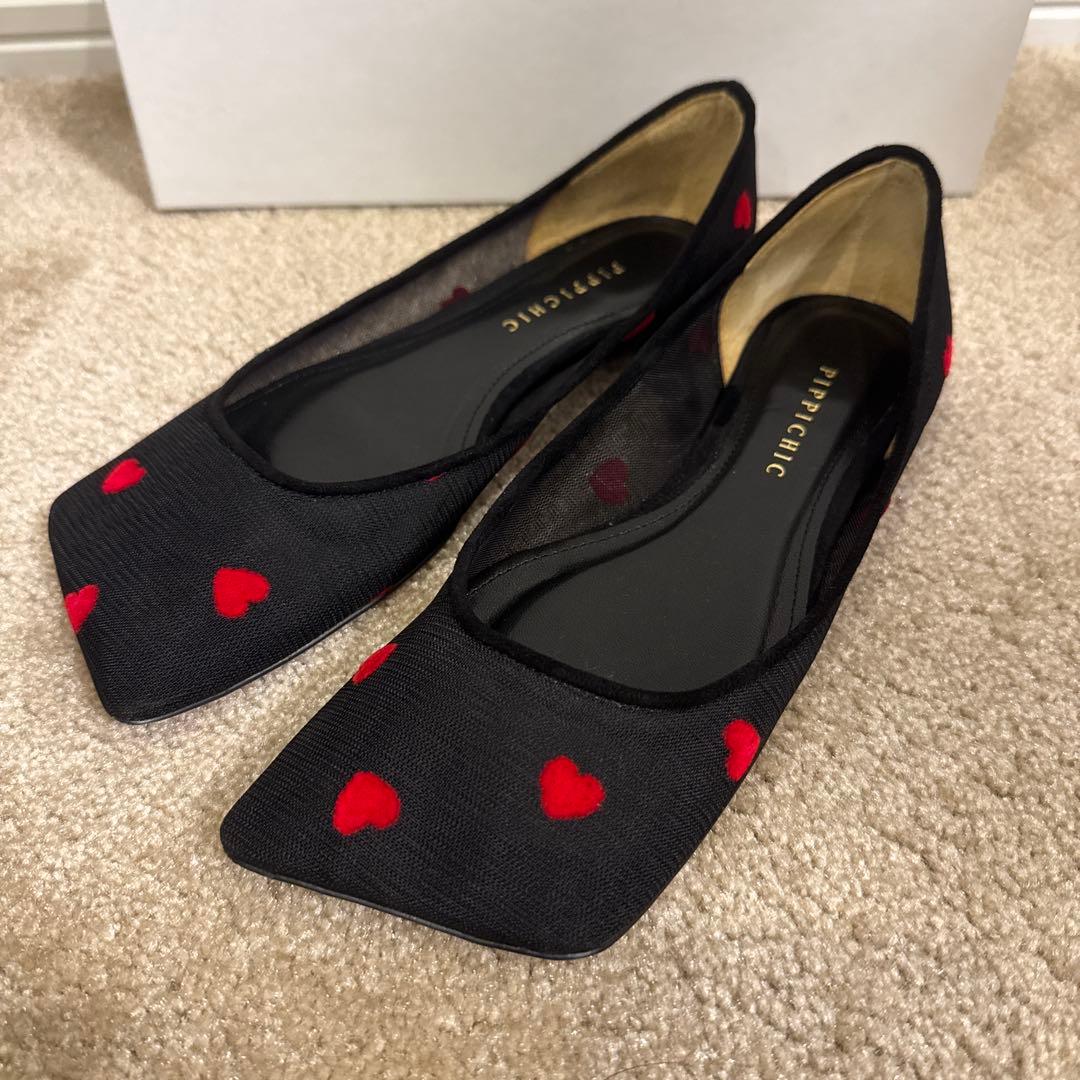 大幅お値下げ　美品　PIPPICHIC ハート　フラット　バレエシューズ　36