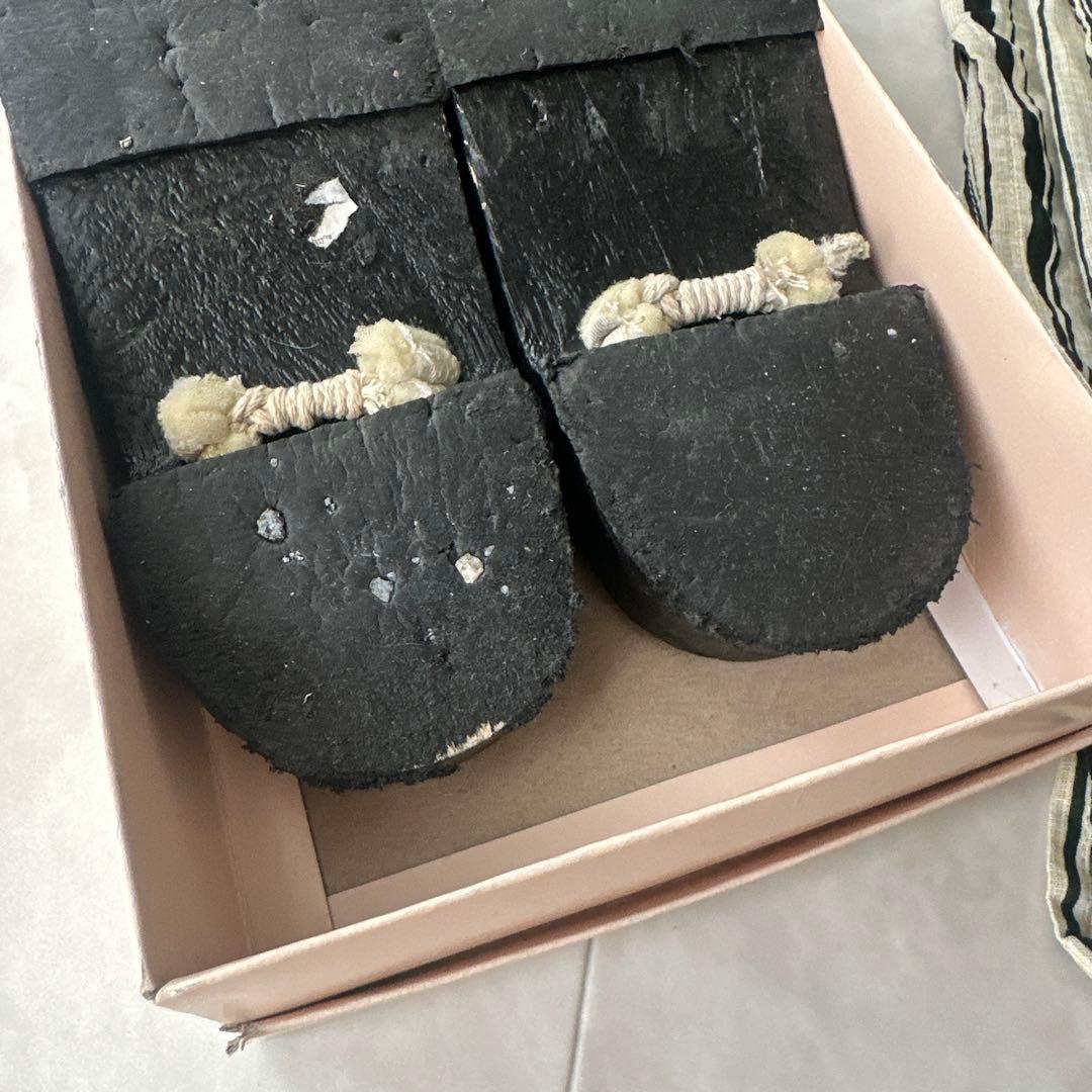 【一度着用のみ】レトロな縦縞浴衣5点セット