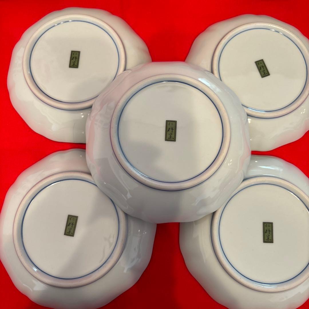 有田焼 仁祥窯 献上古伊万里・八角大皿 大鉢・八角取り皿5枚 計7点セット