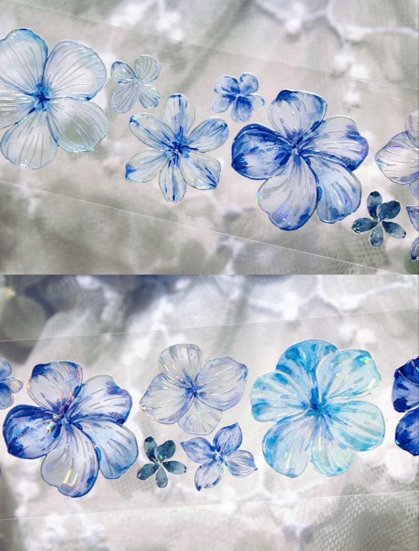 TimeGrid《蓝雾花屿》海外マスキングテープ　マステ 【2451】