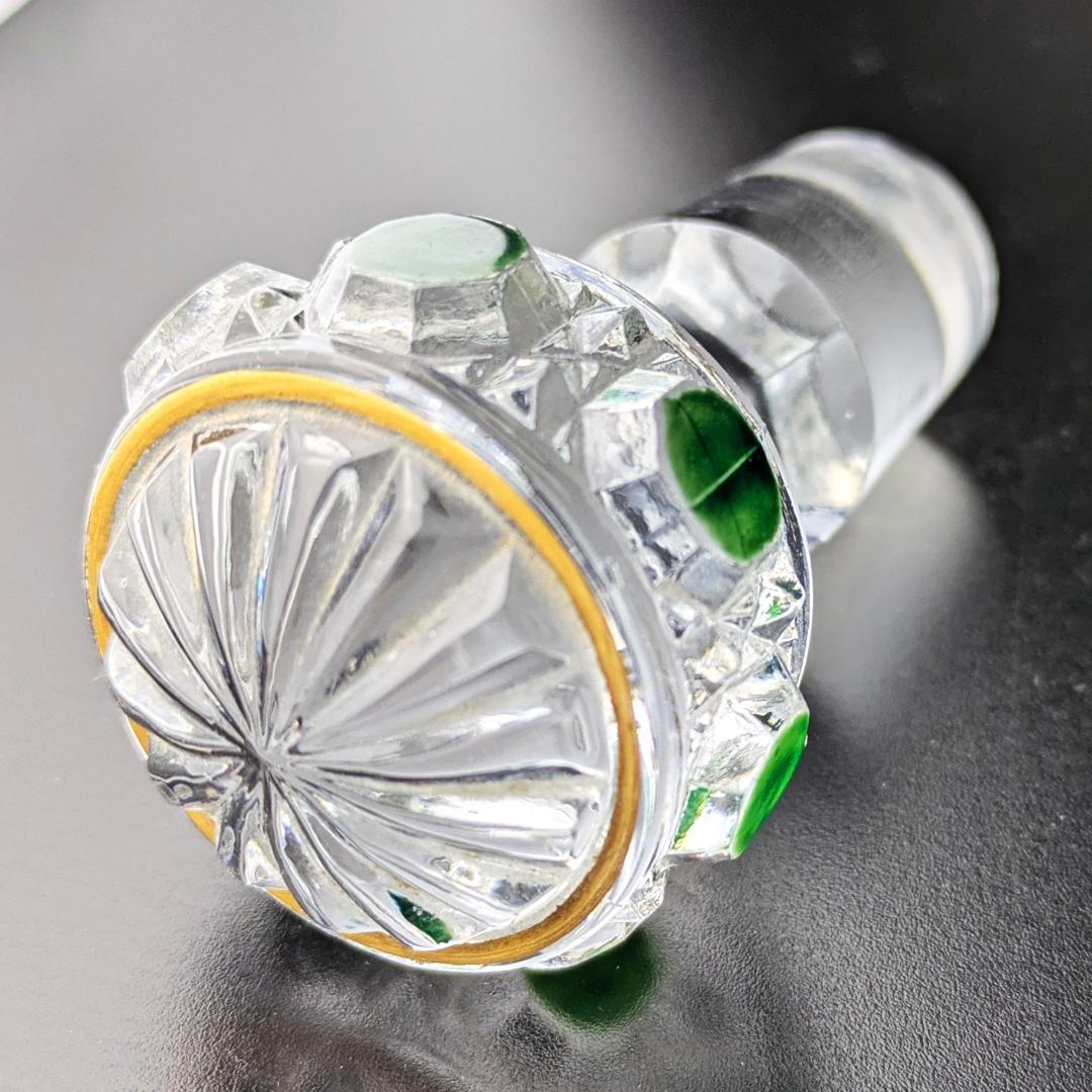 オールドバカラ ディアマン 18㎝ 大型香水瓶 グリーン＆金彩 BACCARAT