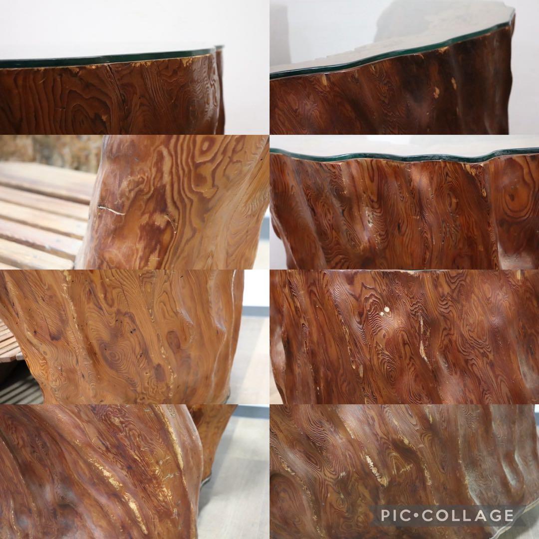 GMGK458○世界遺産屋久杉 工房家具 切株 センターテーブル リビングテーブ