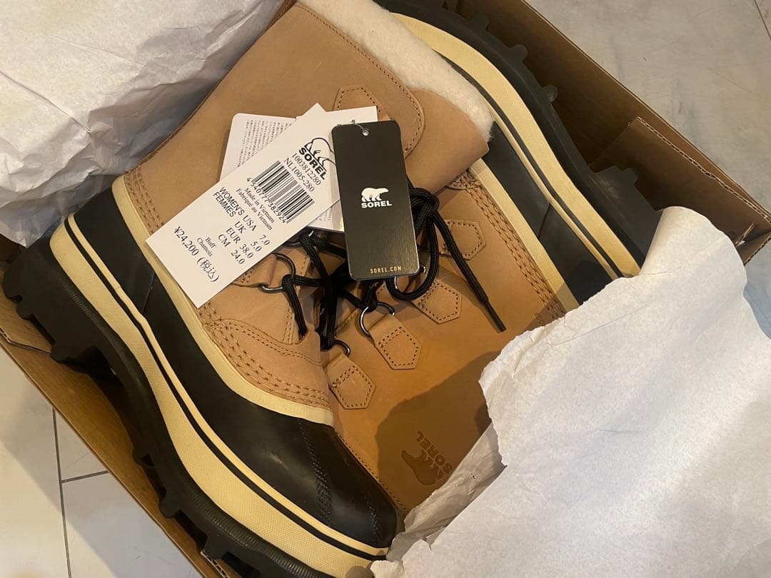 【新品】ソレル カリブー レディース バフ スノーブーツ 24.0cm（7）