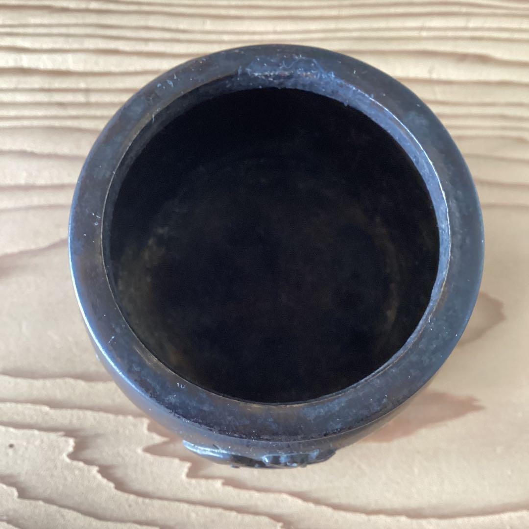 三足銅香炉　香炉　銅製　台付　仏具　茶道具
