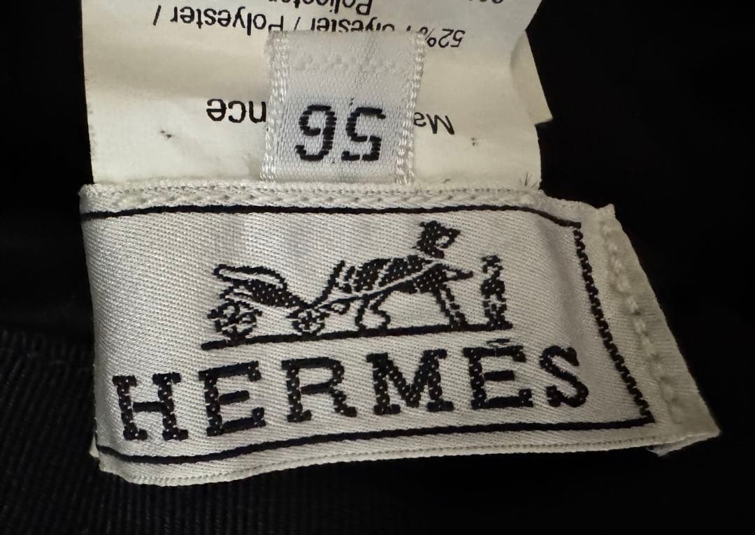 エルメス ハットOLGA オルガ ツイリー付き+ツイリー３種＋箱付き56黒