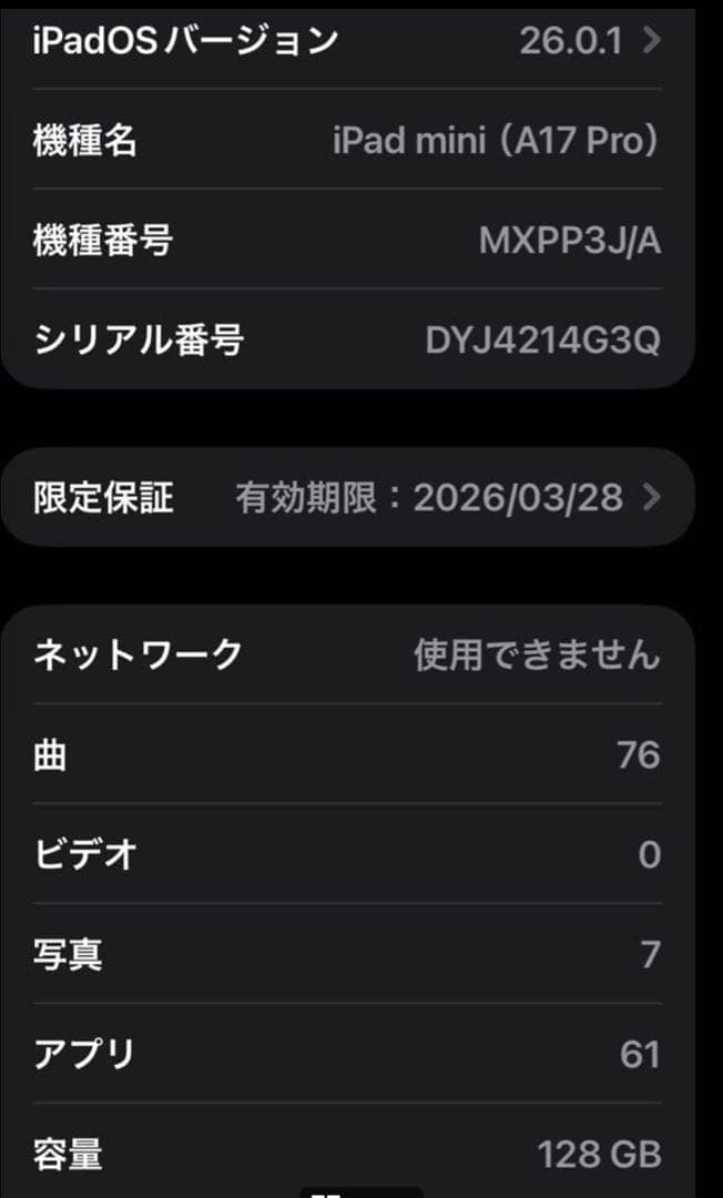 iPadmini 第7世代 A17Pro cellular ブルー
