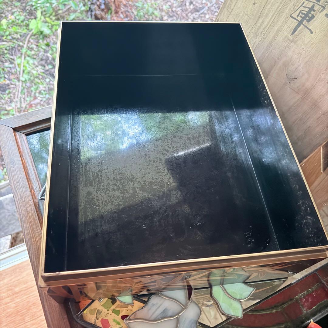 超限定1月21日20時迄‼️JAPAN蒔絵天然木本漆 竹梅蒔絵文箱料紙箱桐箱　1客