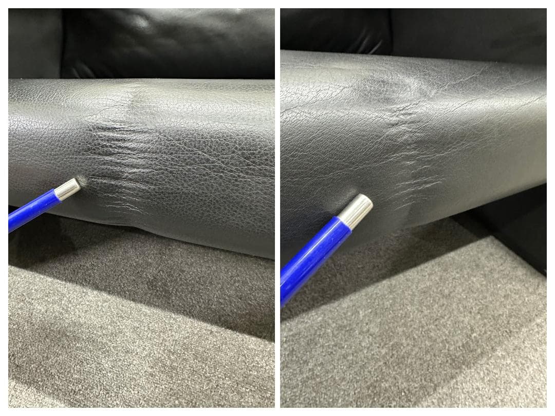 ヴィンテージ■カッシーナ■マラルンガ　2人掛け　ソファ　本革　ブラック　Cタグ