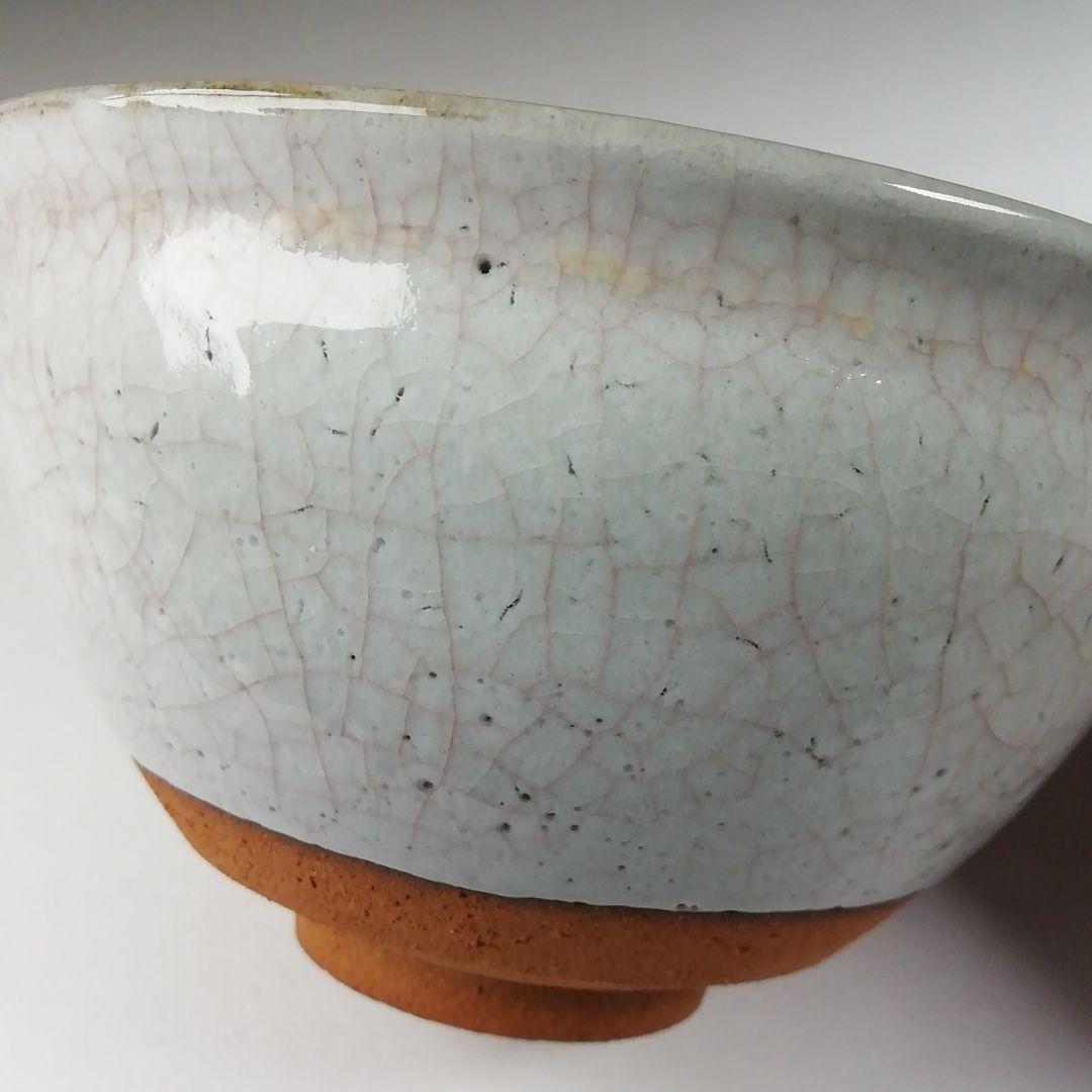 Ｔ７７９　茶碗　『白天目茶碗』『高麗陶房　宮岡英夫』　共箱　抹茶碗　茶道具