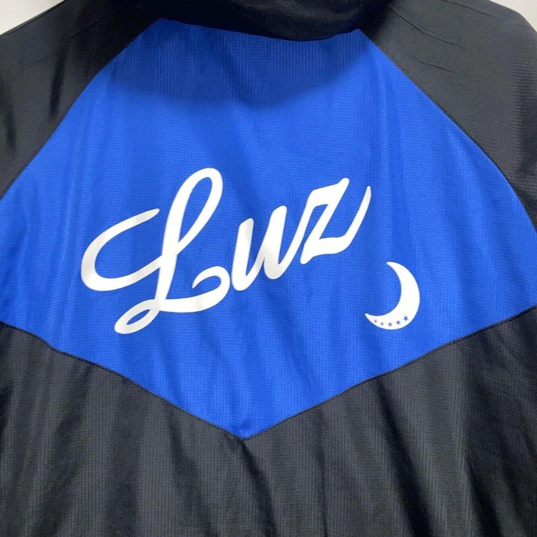 ルースイソンブラ　中綿　ジャケット　裏起毛　帽子付き　黒青　S