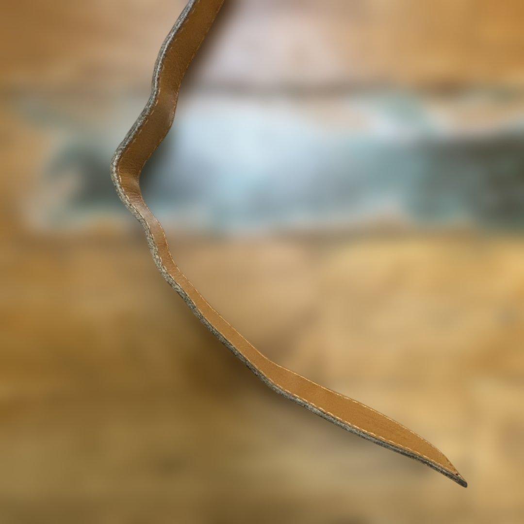 エルメス　HERMES 黒 レザーベルト 馬と人の金具付き　ヴィンテージ