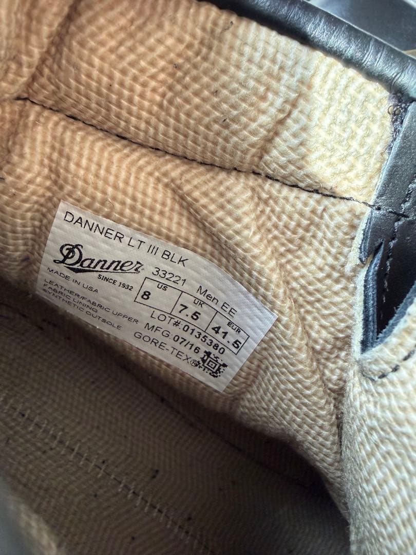 ふぐ　　DANNER LT3 US8 26cm ブラック　黒　33221