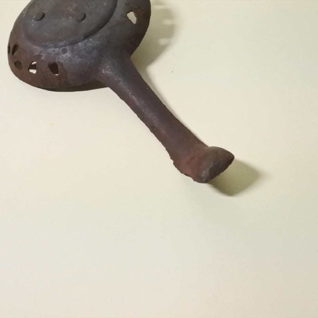 明治時代　鉄製　燭台　持ち手　オブジェ　骨董品　アンティーク