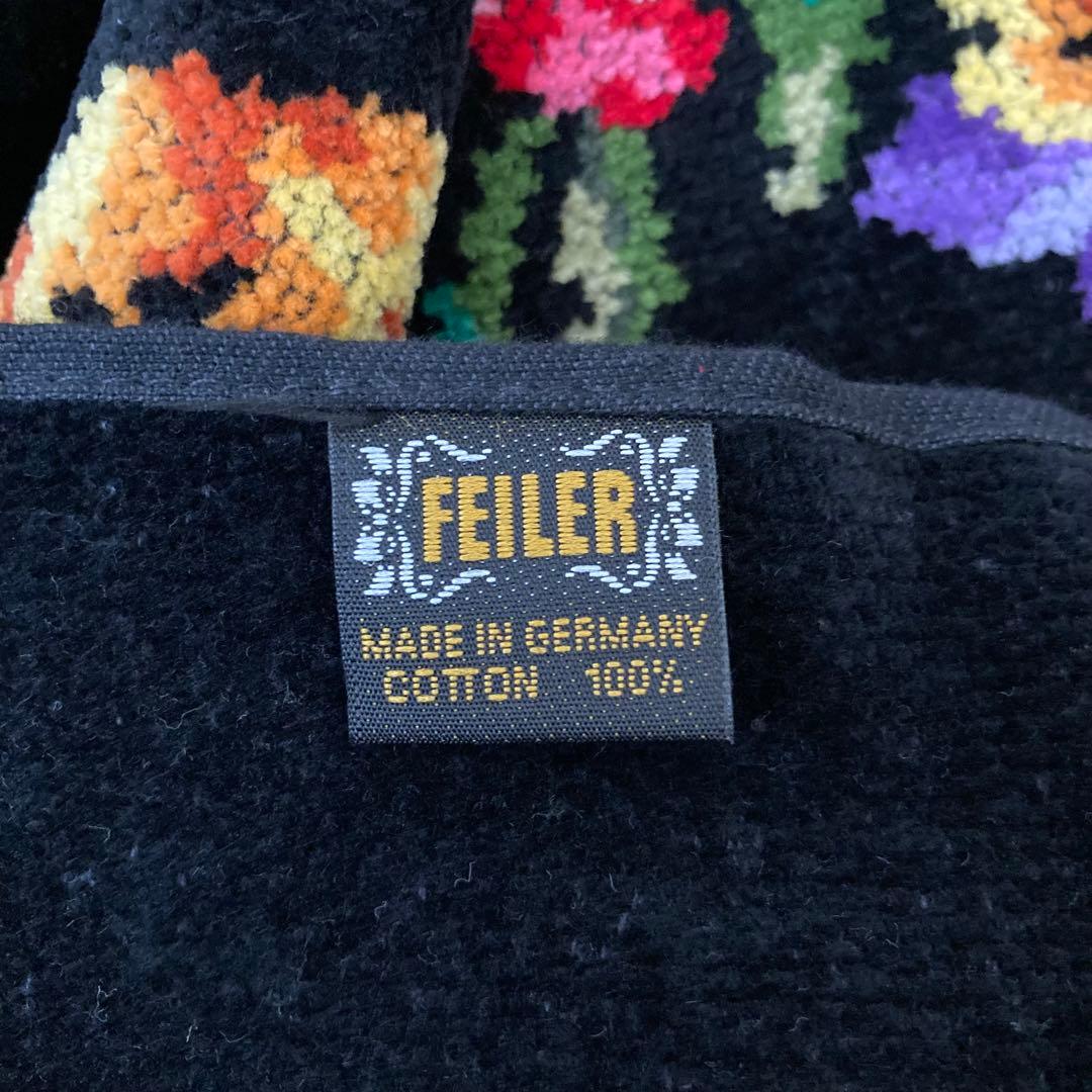 新品未使用品　フェイラー　大判　パンジー　黒　バスタオル　花柄　黒　送料込み