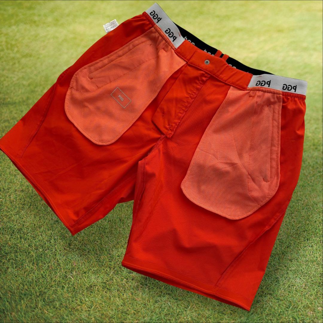 現行モデル　パーリーゲイツ　PGG ハーフパンツ　短パン　オレンジ　美品　5 L