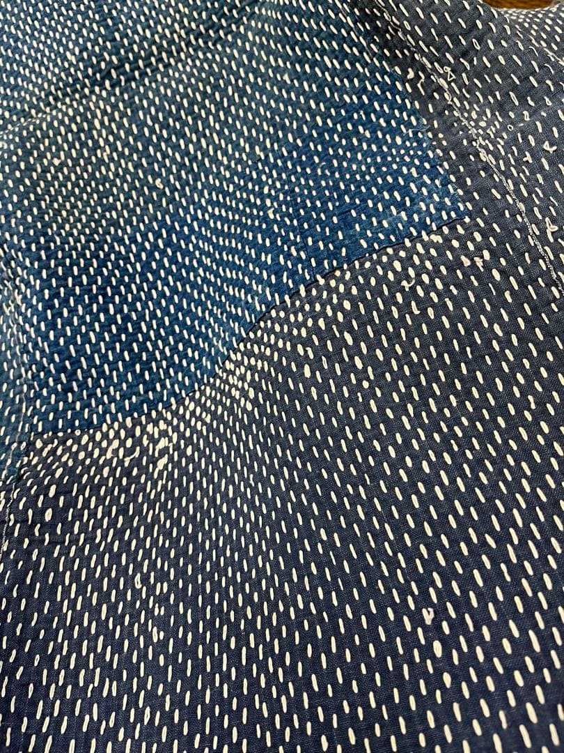 古布　木綿　希少手刺しラグ　ボロ　襴繹