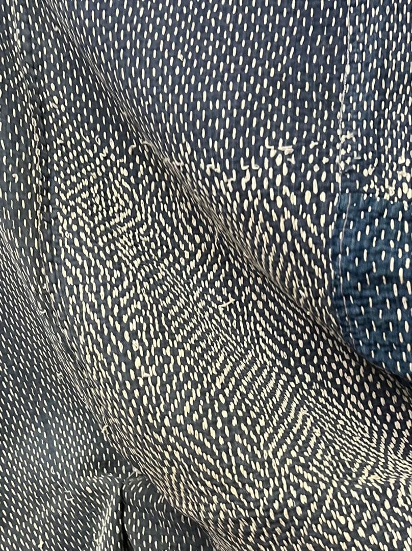 古布　木綿　希少手刺しラグ　ボロ　襴繹