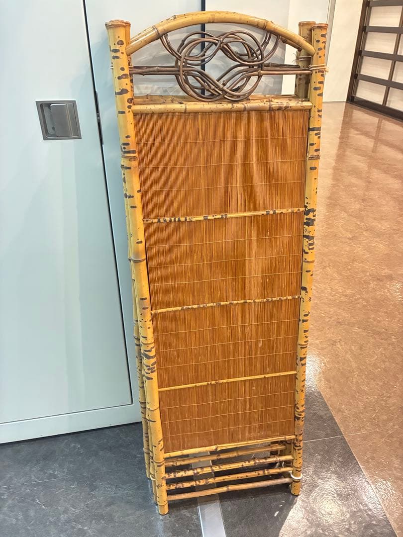 ついたて　衝立　4面　竹製　痛み無し　中古　和風　日本製　パーテーション　室内用