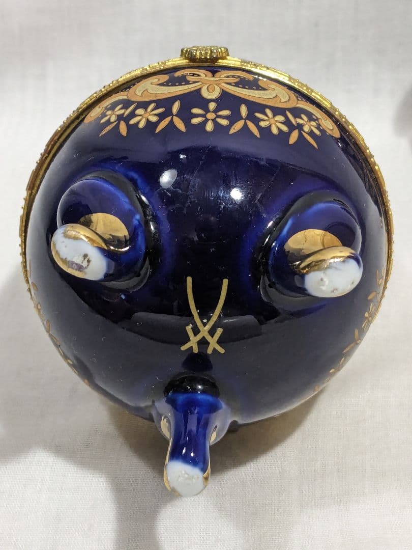 Meissen　マイセン　卵型ジュエリーボックス　大·小　置物　オブジェ　陶器