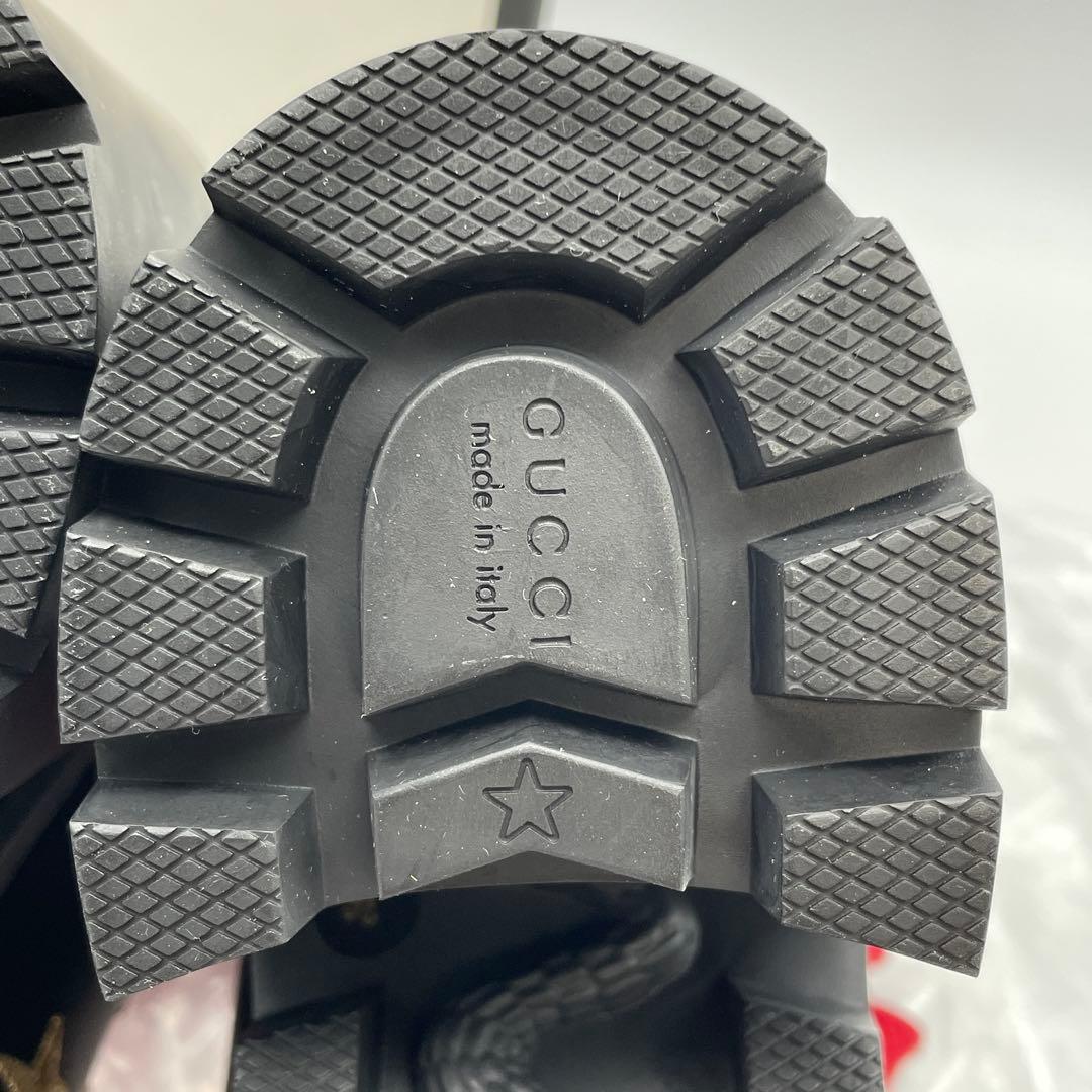 【M52】美品　GUCCI グッチ　コンバットブーツ　ハチ　スター　レザー