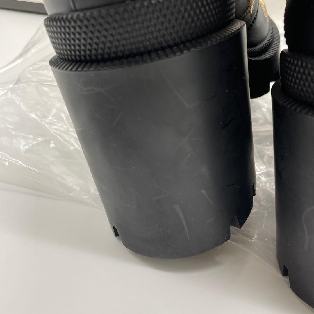【M52】美品　GUCCI グッチ　コンバットブーツ　ハチ　スター　レザー