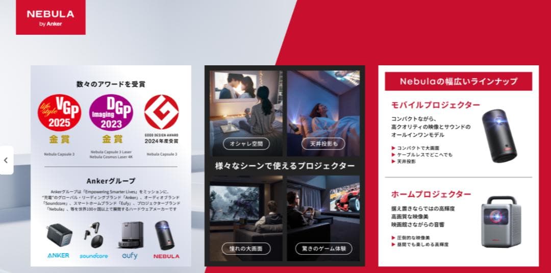 Anker Nebula Capsule　ネビュラカプセルプロジェクター