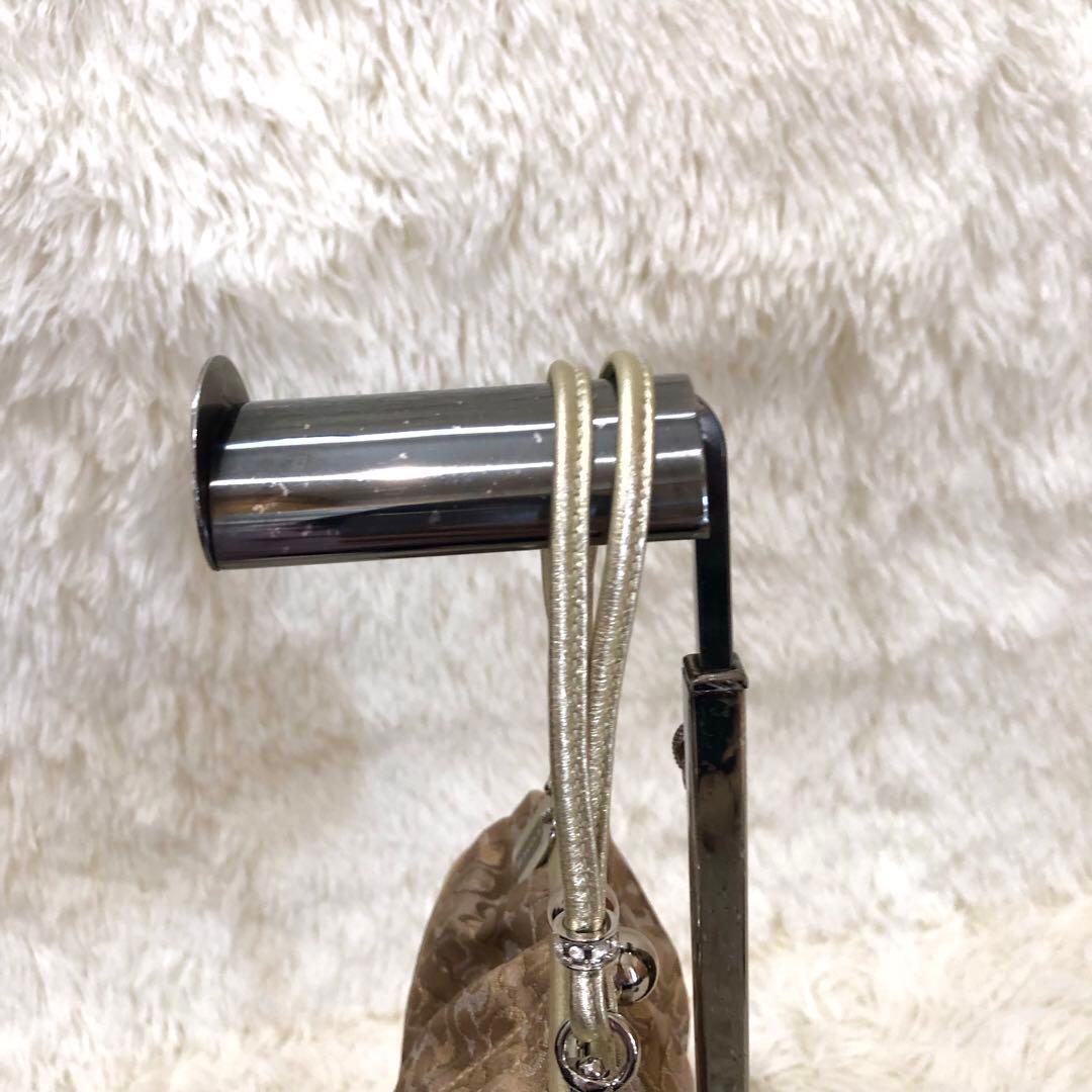 コーチ レザー ミニ ハンドバッグ シグネチャー キャンバス ガマ口