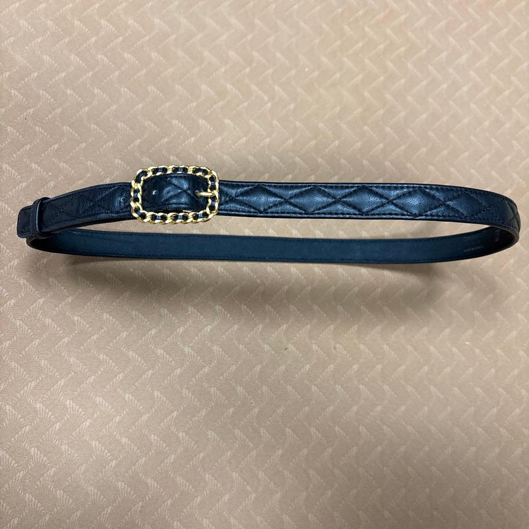 CHANEL ブラック キルティングベルト