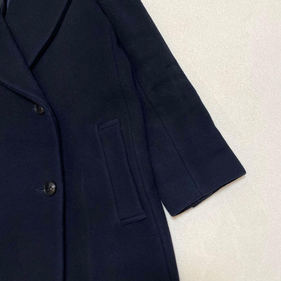 22AW スピックアンドスパン マンテココート ビッグカラー ダブルブレスト