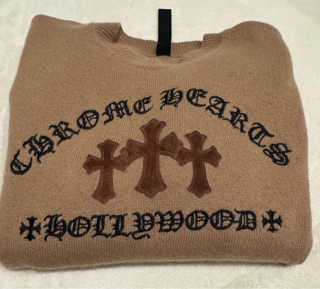 CHROME HEARTS（クロムハーツ）のベージュニットセーター、美品