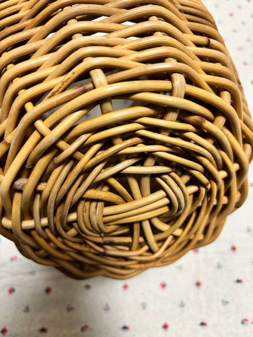 wood handle basket スエードカバー かごバッグ