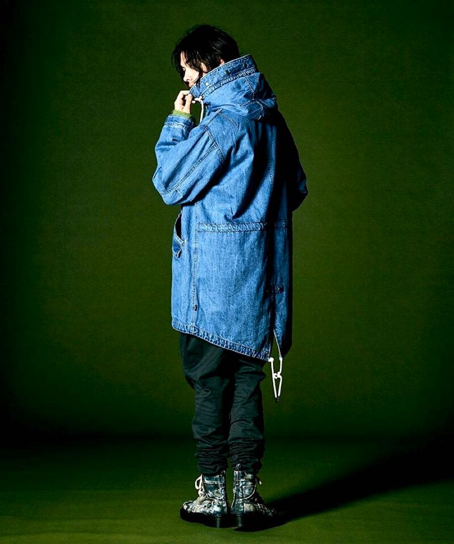 未使用に近い／Mサイズ／定価49500円／グラム glamb／デニムモッズコート