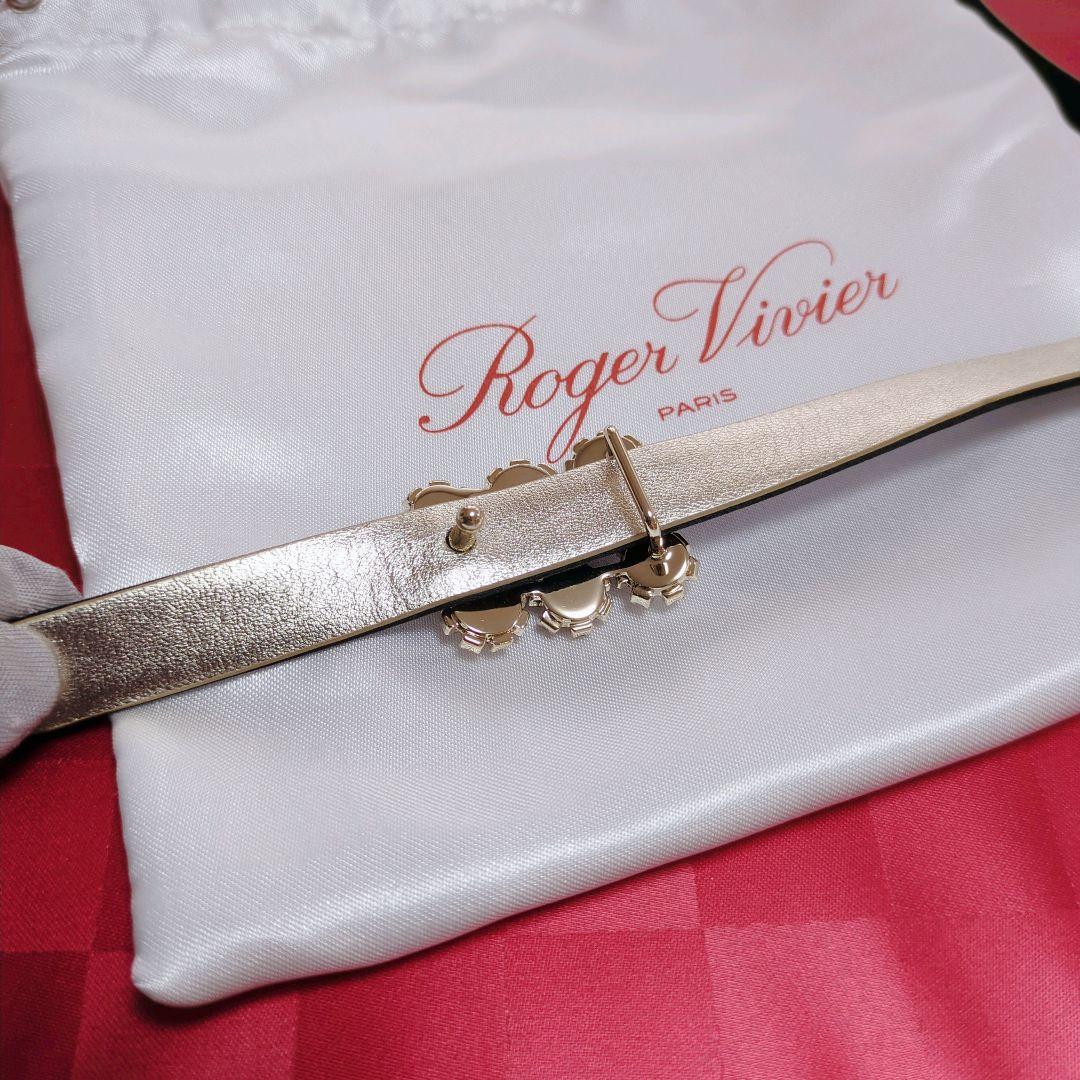 RogerVivier ロジェヴィヴィエフラワーストラスバックルベルト黒75cm