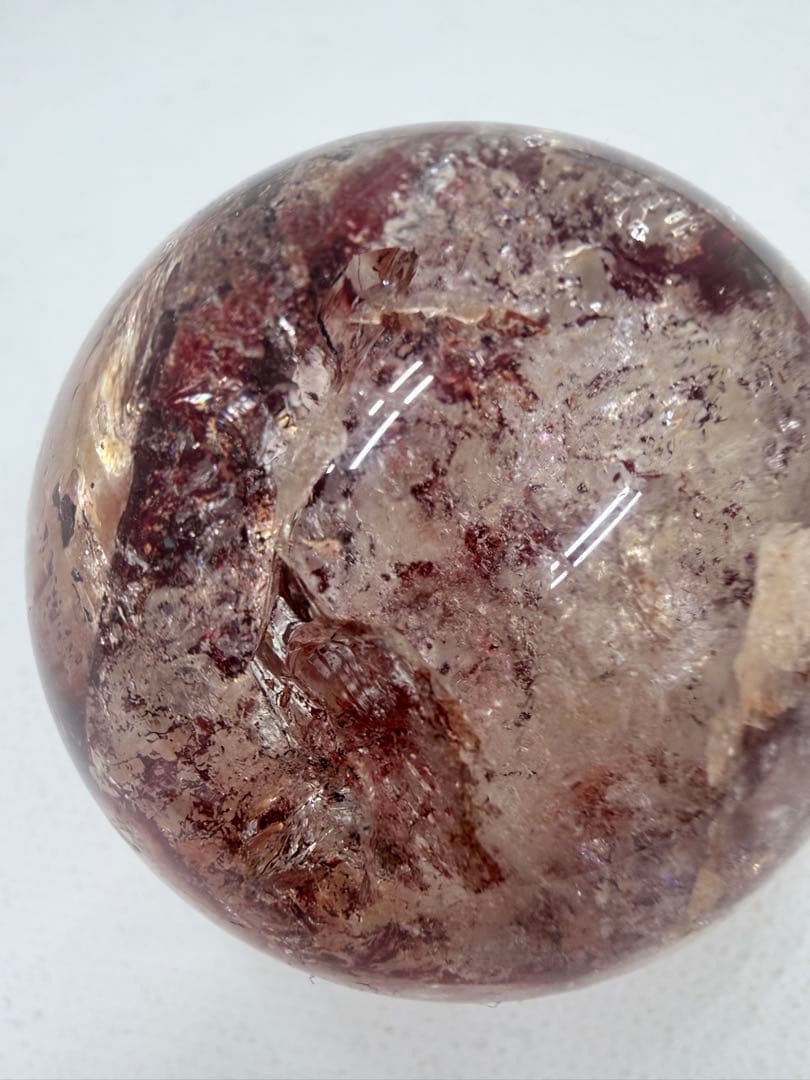 ファイヤークォーツ　スフィア　丸玉　虹　C