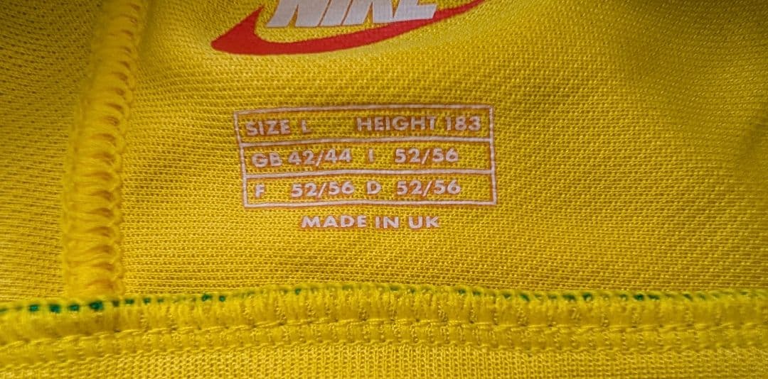 英国製 ビンテージ 1998W杯 ブラジル代表 選手着用モデル ロナルド 名前入