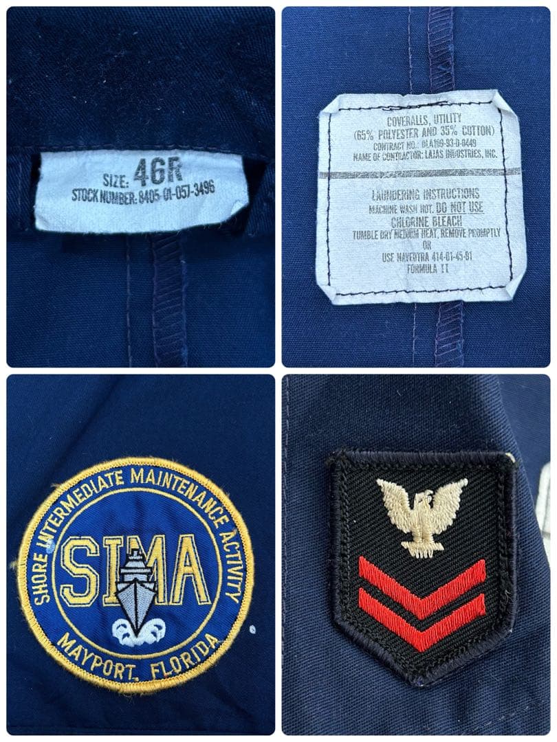米軍 海軍 USNAVY ユーティリティカバーオール つなぎ ミリタリーS40.