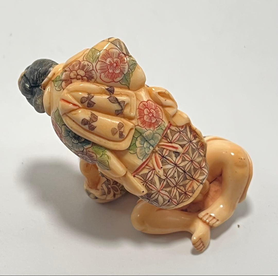 極上春画 根付 本抹香鯨 重さ:90g 　（提げ物 /緒締め ）M-044