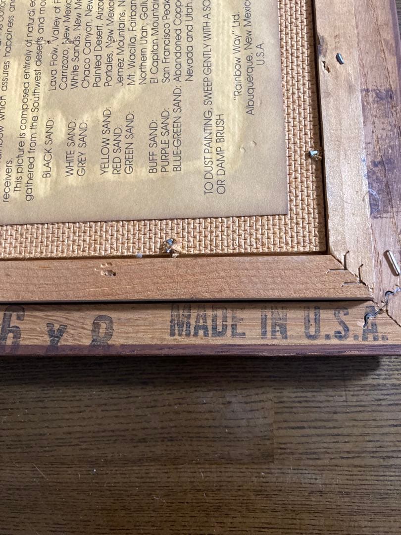 砂絵アート 木製フレーム　USA サンドアート　希少アート作品